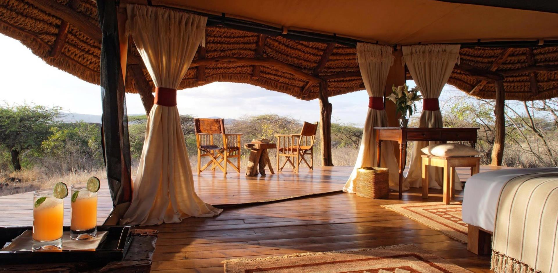 Bedroom view, Elewana Lewa Safari Camp, Kenya, A&K