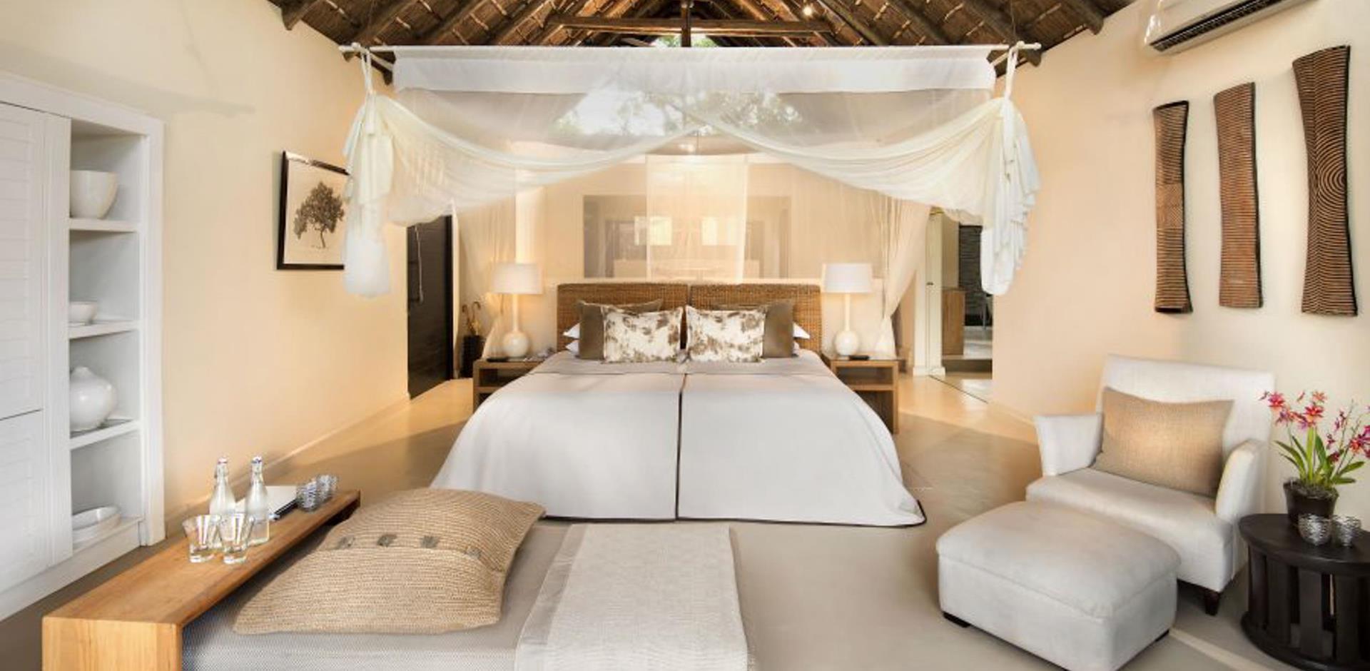 Bedroom, Lion Sands River Lodge, South Africa, A&K