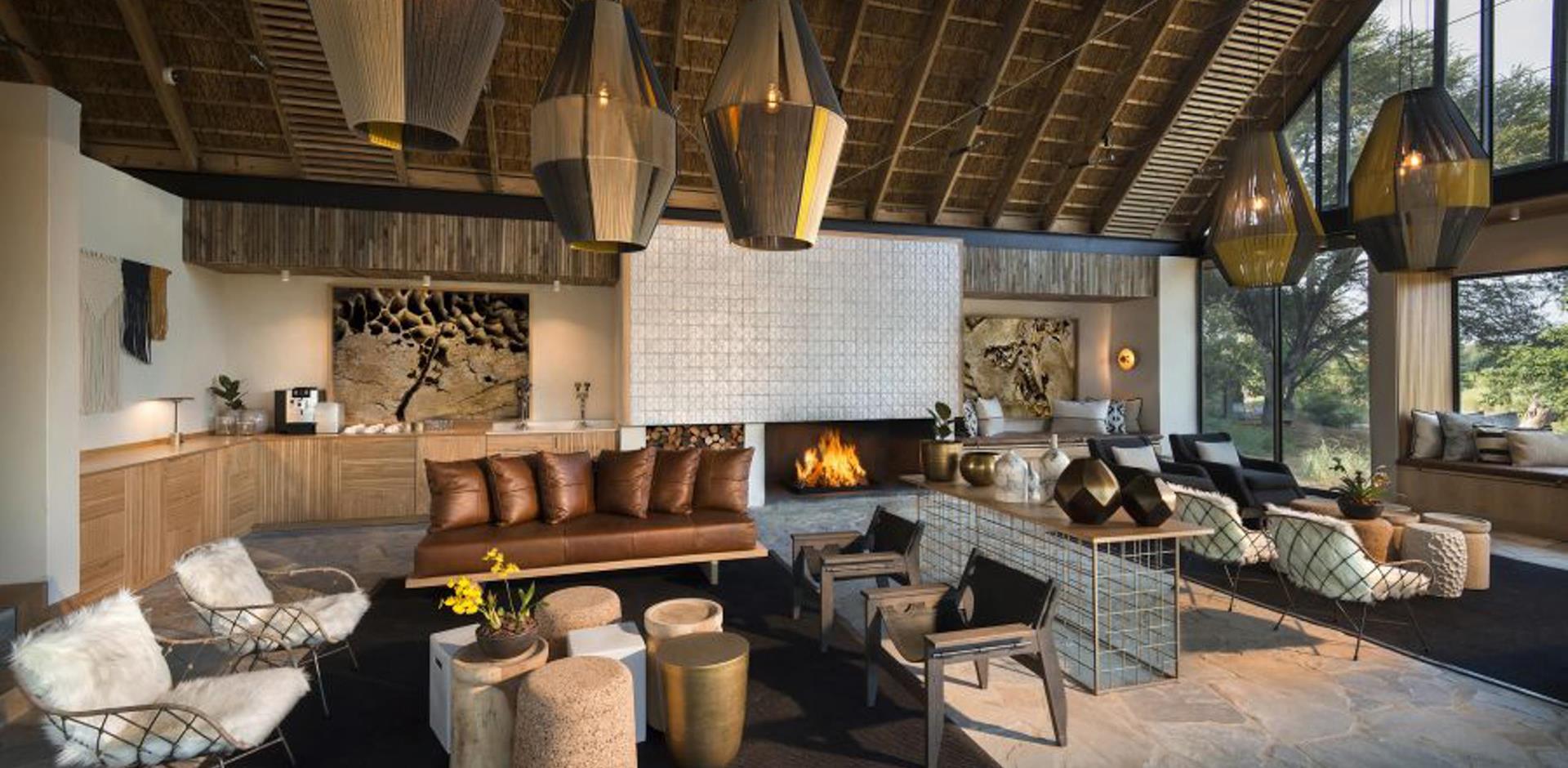 Lounge, Lion Sands River Lodge, South Africa, A&K