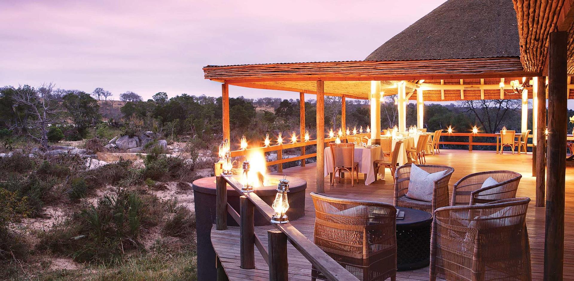 Dining deck, Londolozi Founders, South Africa, A&K
