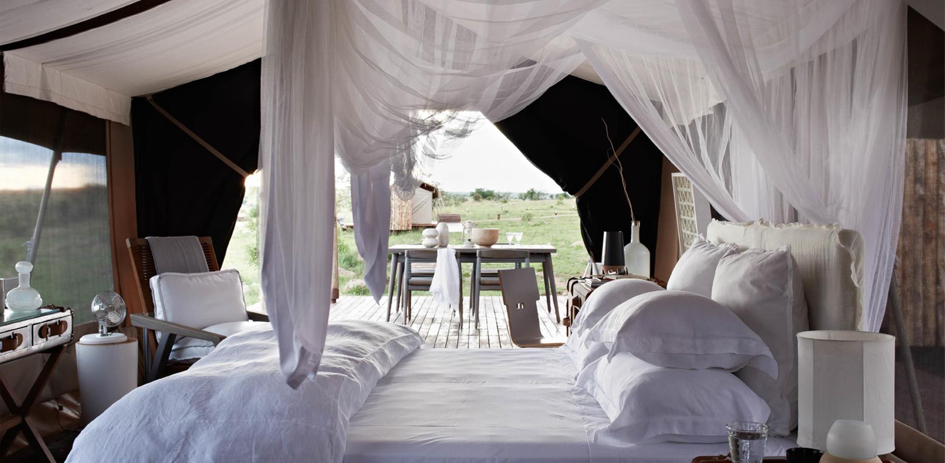 Bedroom, Singita Mara River Tented Camp, Tanzania, A&K