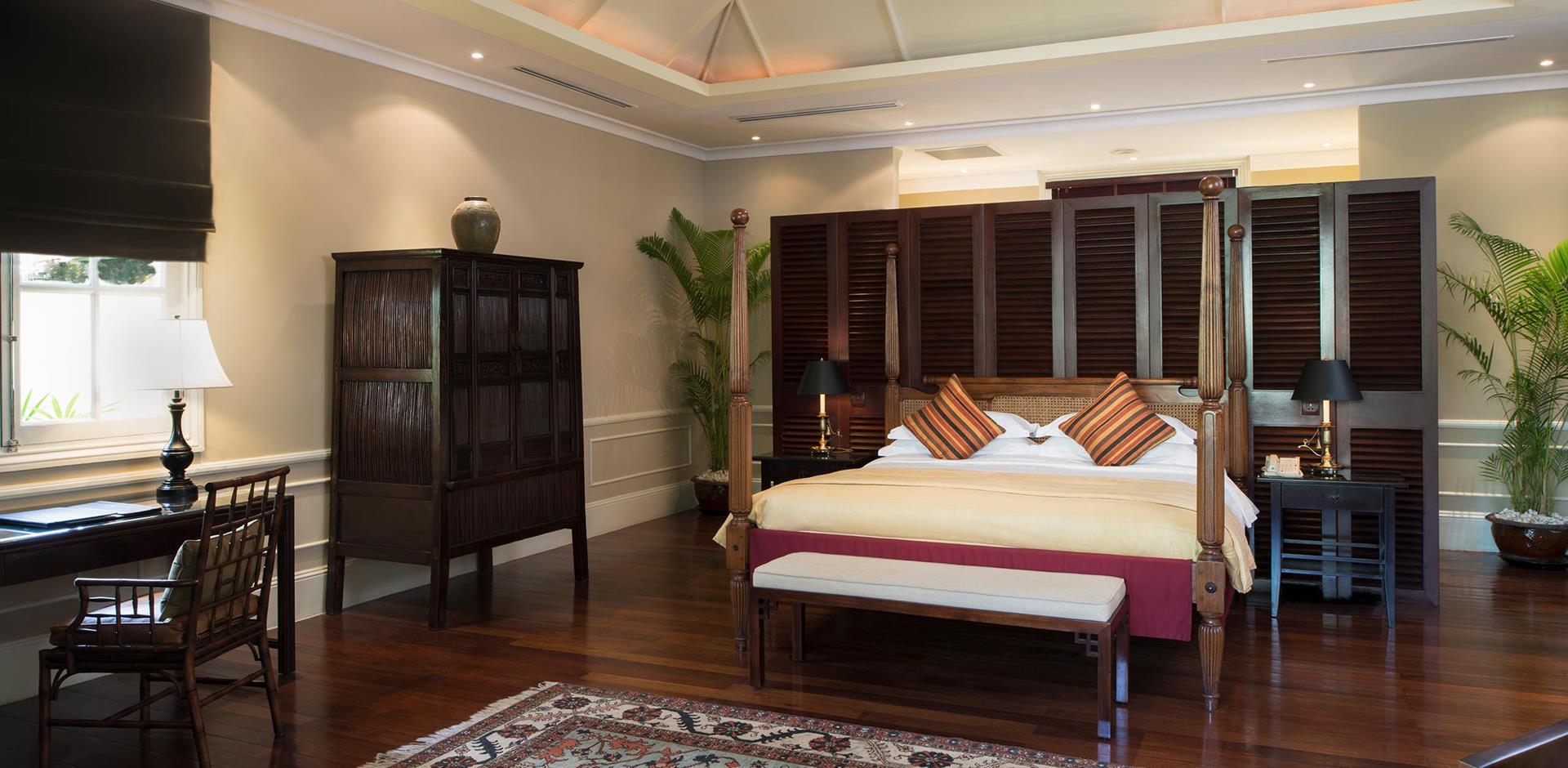 Bedroom, Raffles Grand Hotel d'Angkor, Cambodia, A&K