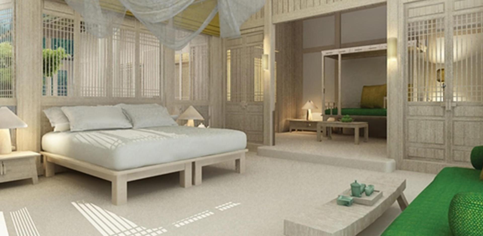 Bedroom, Six Senses Qing Cheng, China