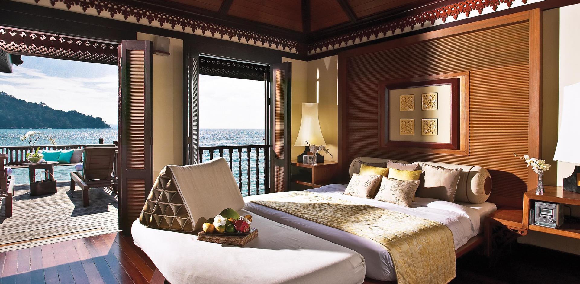 Bedroom with balcony, Pangkor Laut Resort, Malaysia