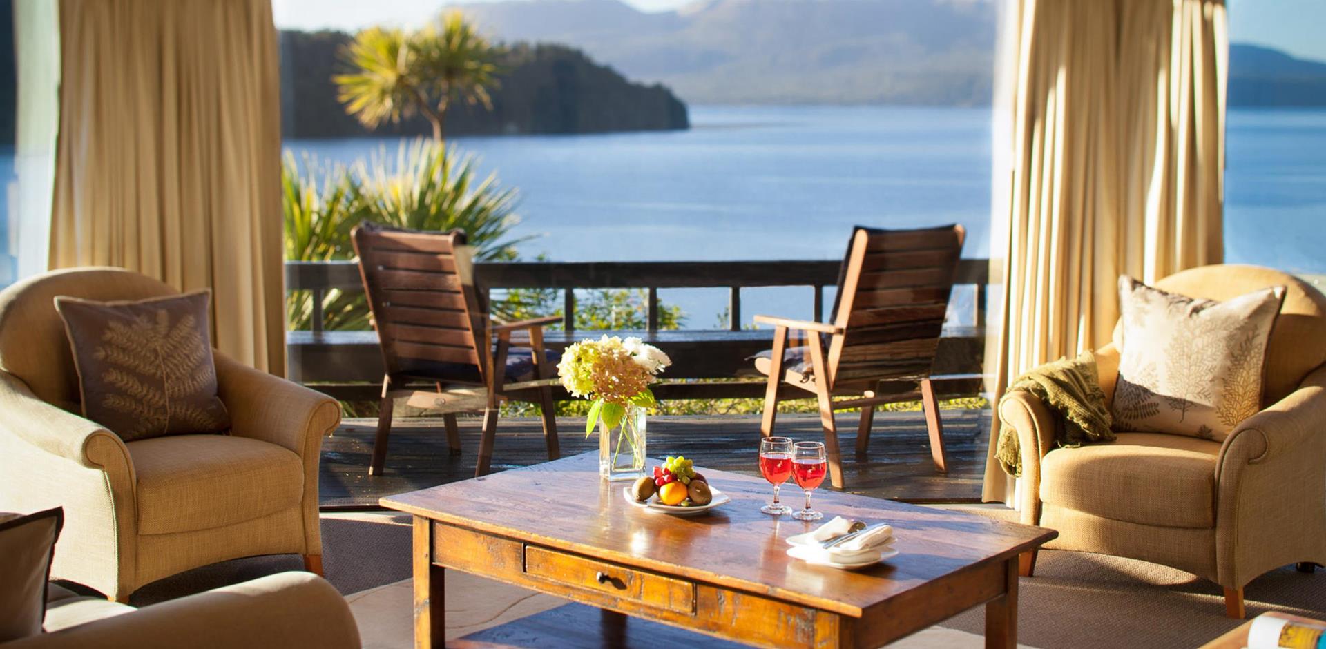 Lounge decking, Solitaire Lodge, New Zealand