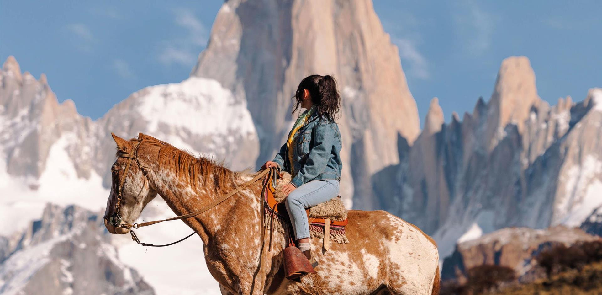 Horse rider in Patagonia, South America